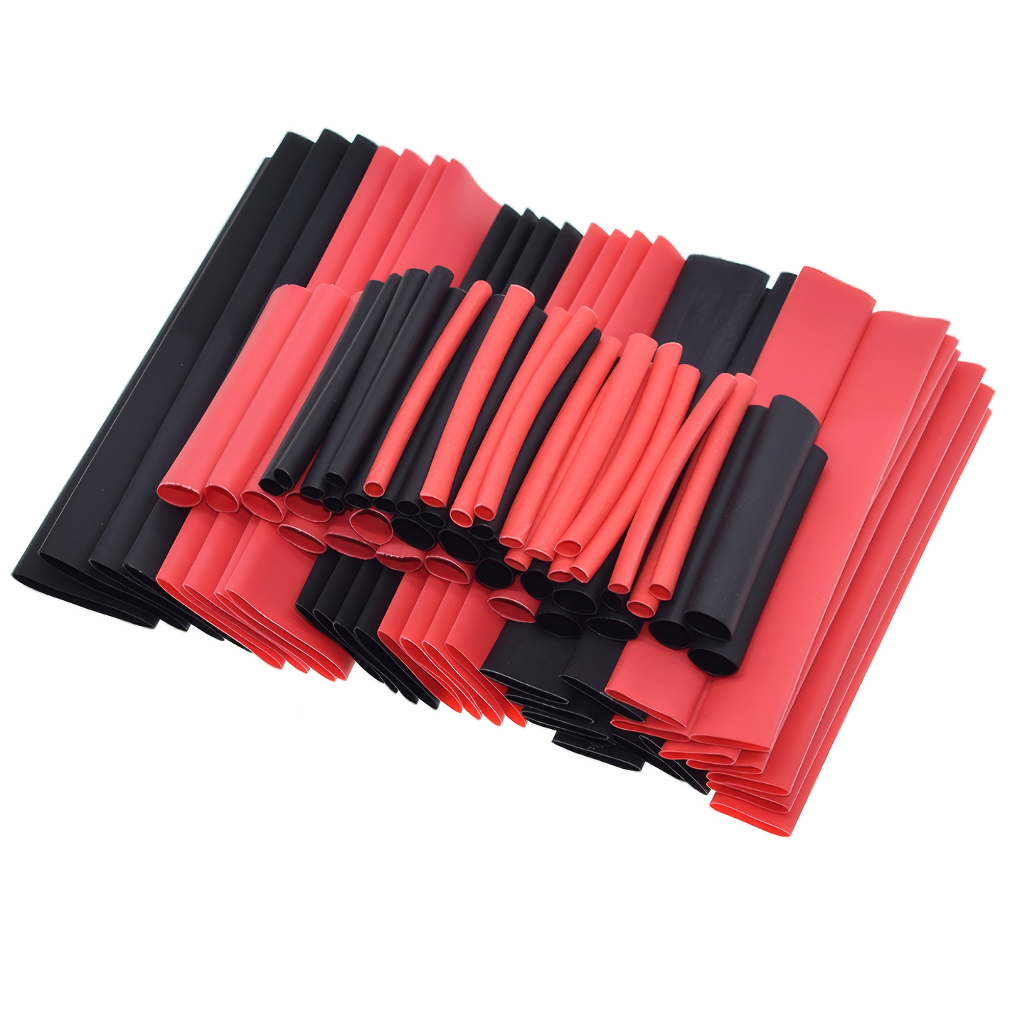 150 Piece Red & Black Heatshrink Assortment Kit (2:1 Shrink Ratio)