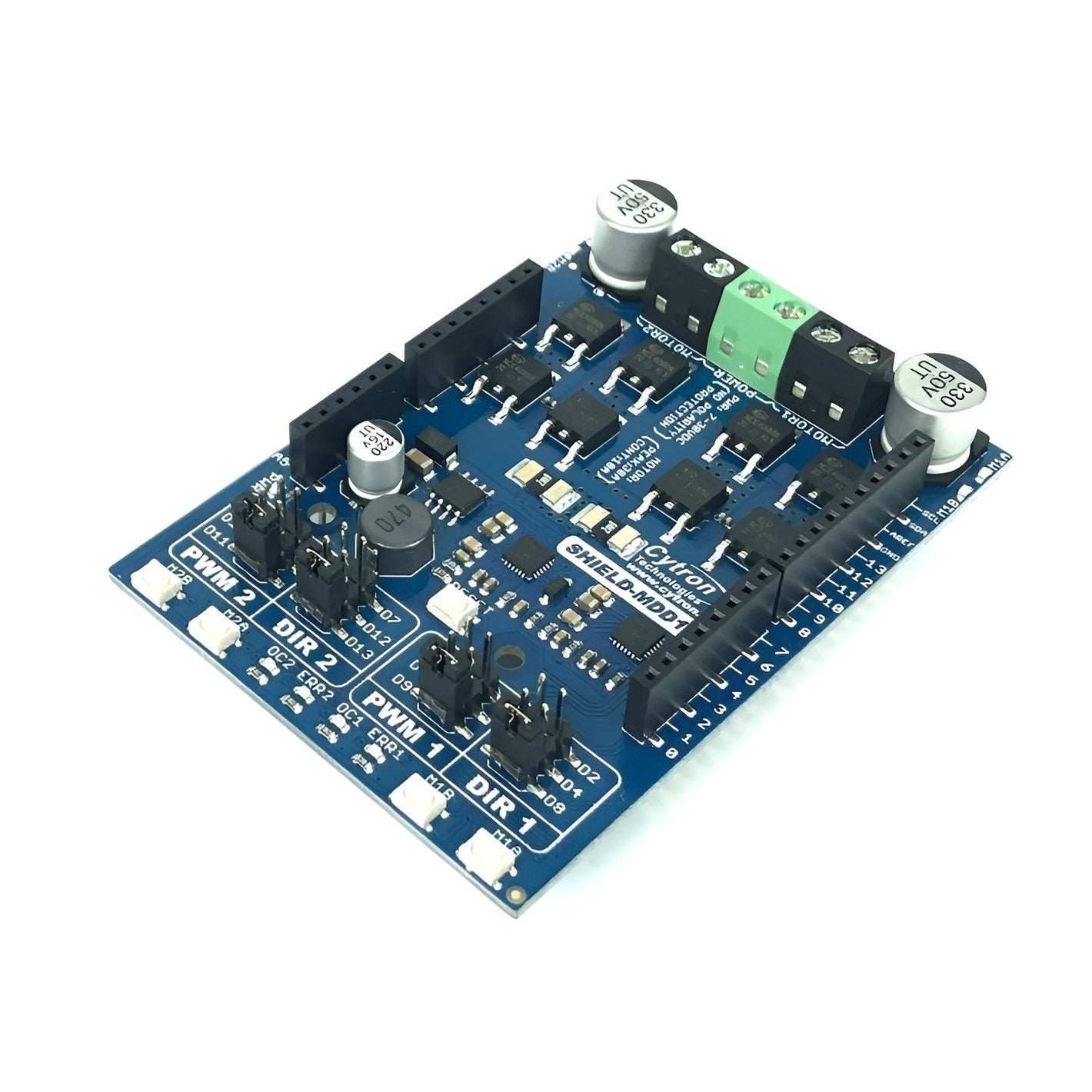 10Amp 7V-30V DC Motor Driver Shield for Arduino® (2 Channels) - Special Order